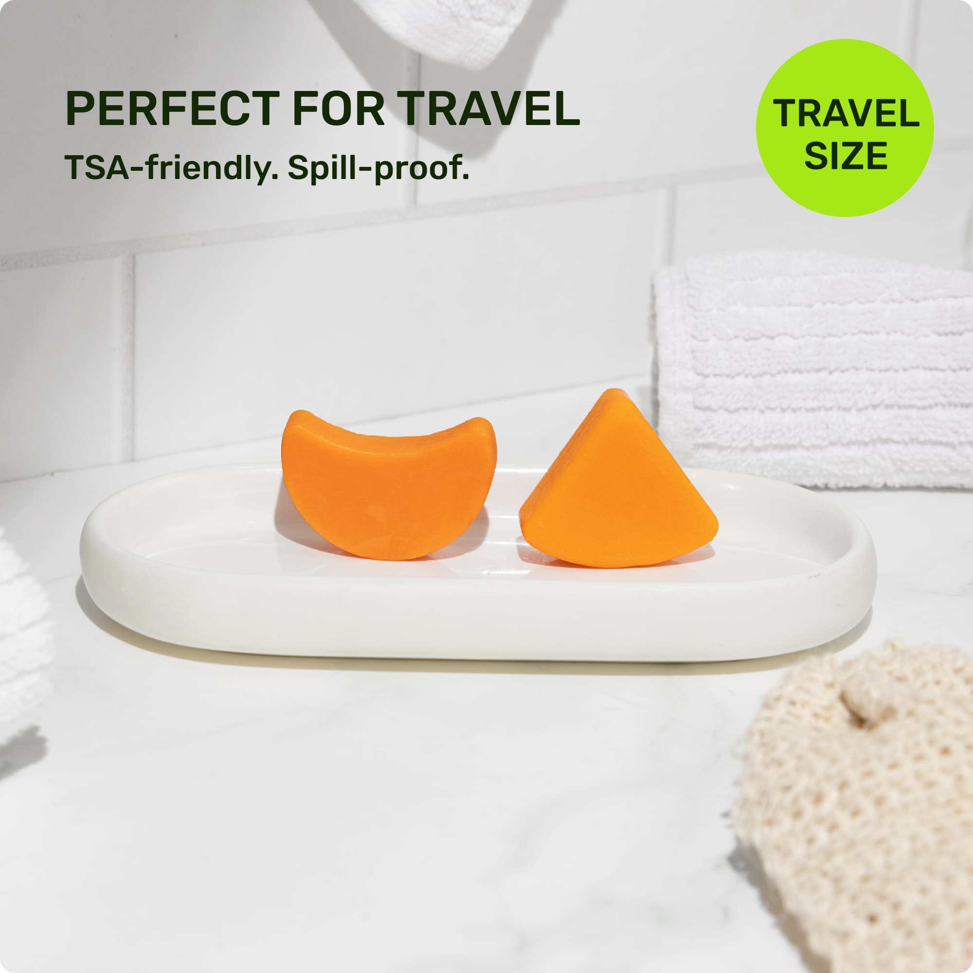 Perfect for travel. TSA friendly. Spill proof. Travel Size
